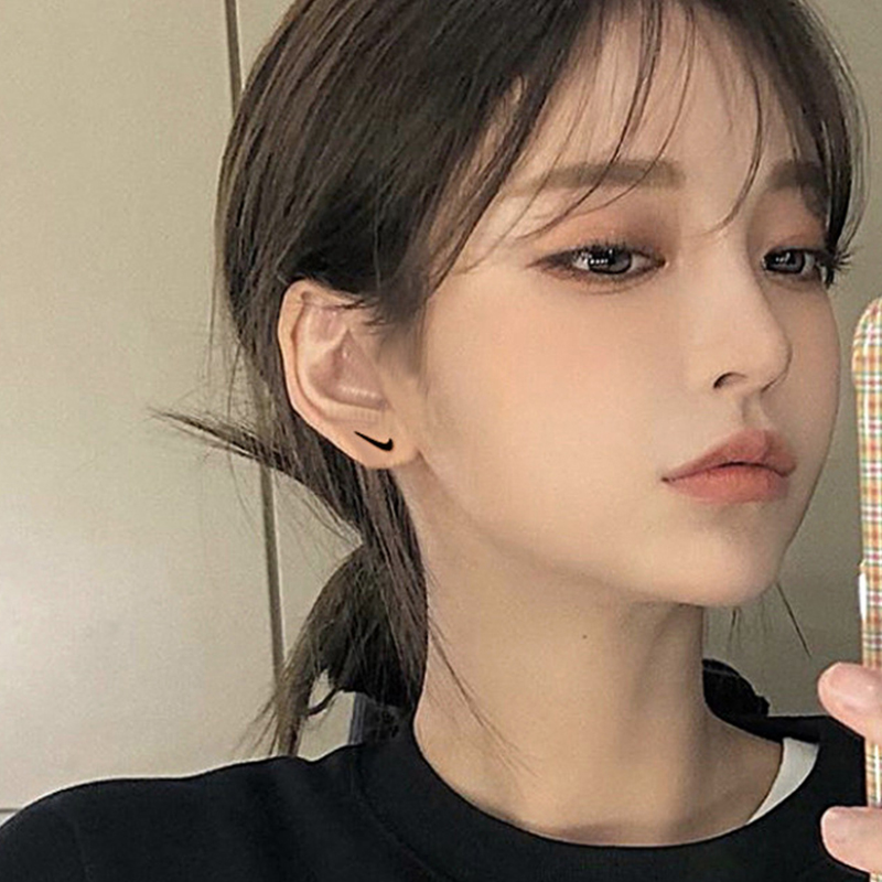 Khuyên tai / dây chuyền bằng kim loại hình dấu tích đáng yêu phong cách Hàn Quốc thời trang cho nữ