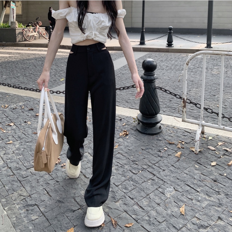 Quần XIAOZHAINV thiết kế ống rộng thời trang mùa hè đơn giản dành cho nữ