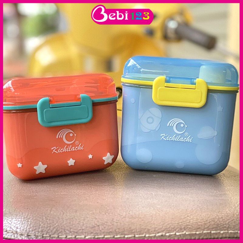 Hộp đựng sữa bột MOLLI - KICHI cao cấp mẫu mới kèm muỗng nĩa cho bé yêu
