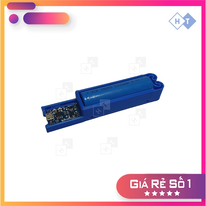 Đế pin 18650 cùng khay mạch TP4056 | Vỏ mạch sạc TP4056 pin 18650 có cơ cấu giữ pin không cần lò xo