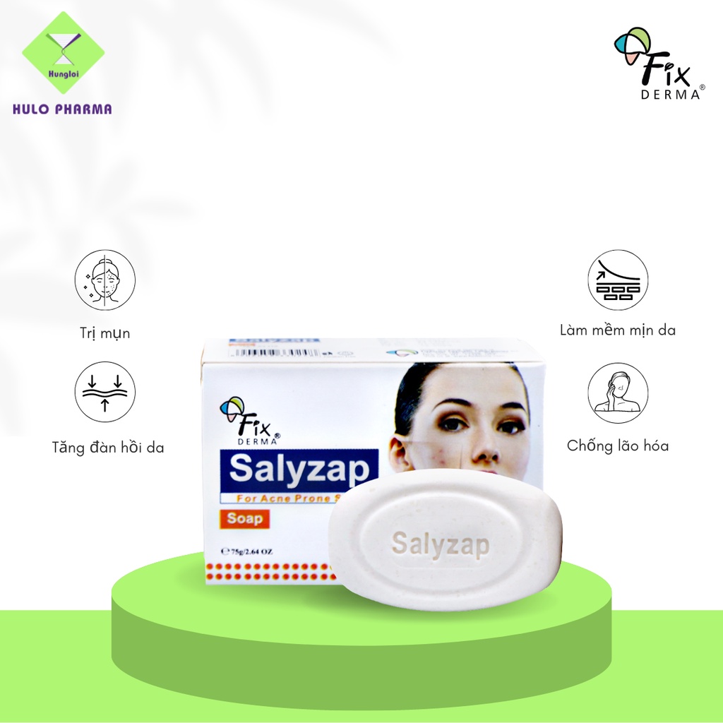 Xà Phòng Giảm Mụn Mờ Thâm Nám Fixderma Salyzap Soap 30g