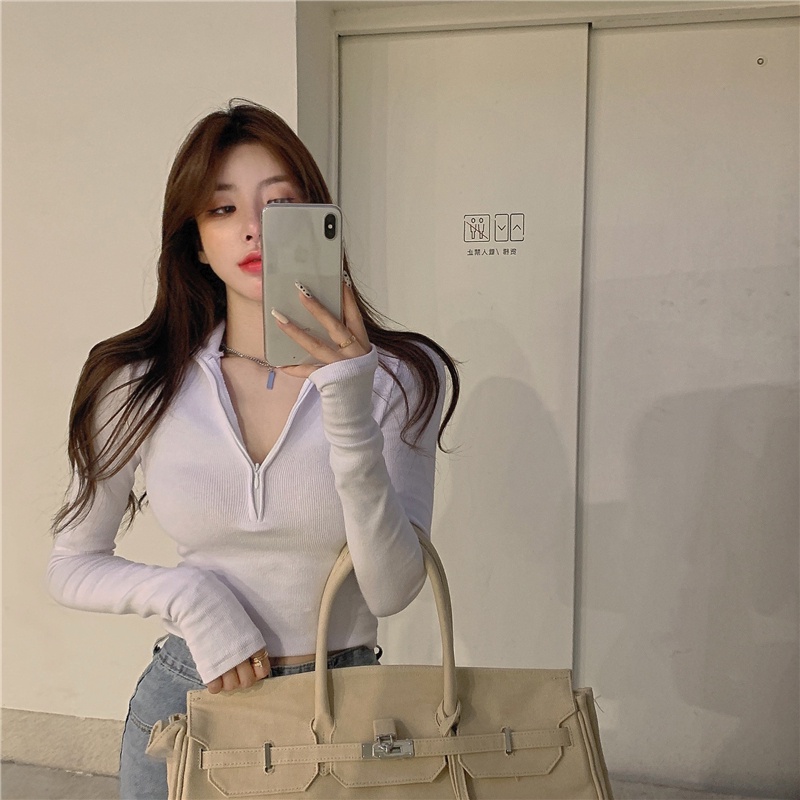 Áo thun ZHELIHANGFEI dài tay dáng ôm thời trang quyến rũ dành cho nữ