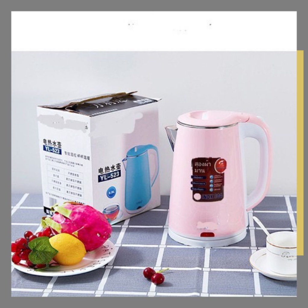 Bình siêu tốc thái lan Jiplai 2,5L 2 lớp,Ấm siêu tốc tiết kiệm điện