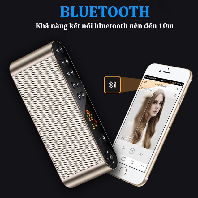 [Âm Trầm] Loa Nghe Nhạc Bluetooth Xách Tay AIDU Q8 Kiêm Đài FM Phím Bấm Cảm Ứng Siêu Nhạy