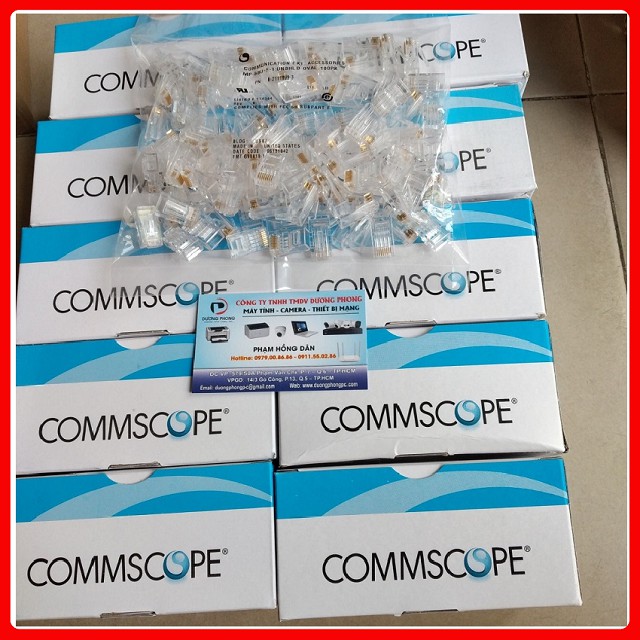 Hạt mạng RJ 45 Cat6 Commscope (Hộp 100 chiếc) P/N:6-2111-989 - Hàng chính hãng