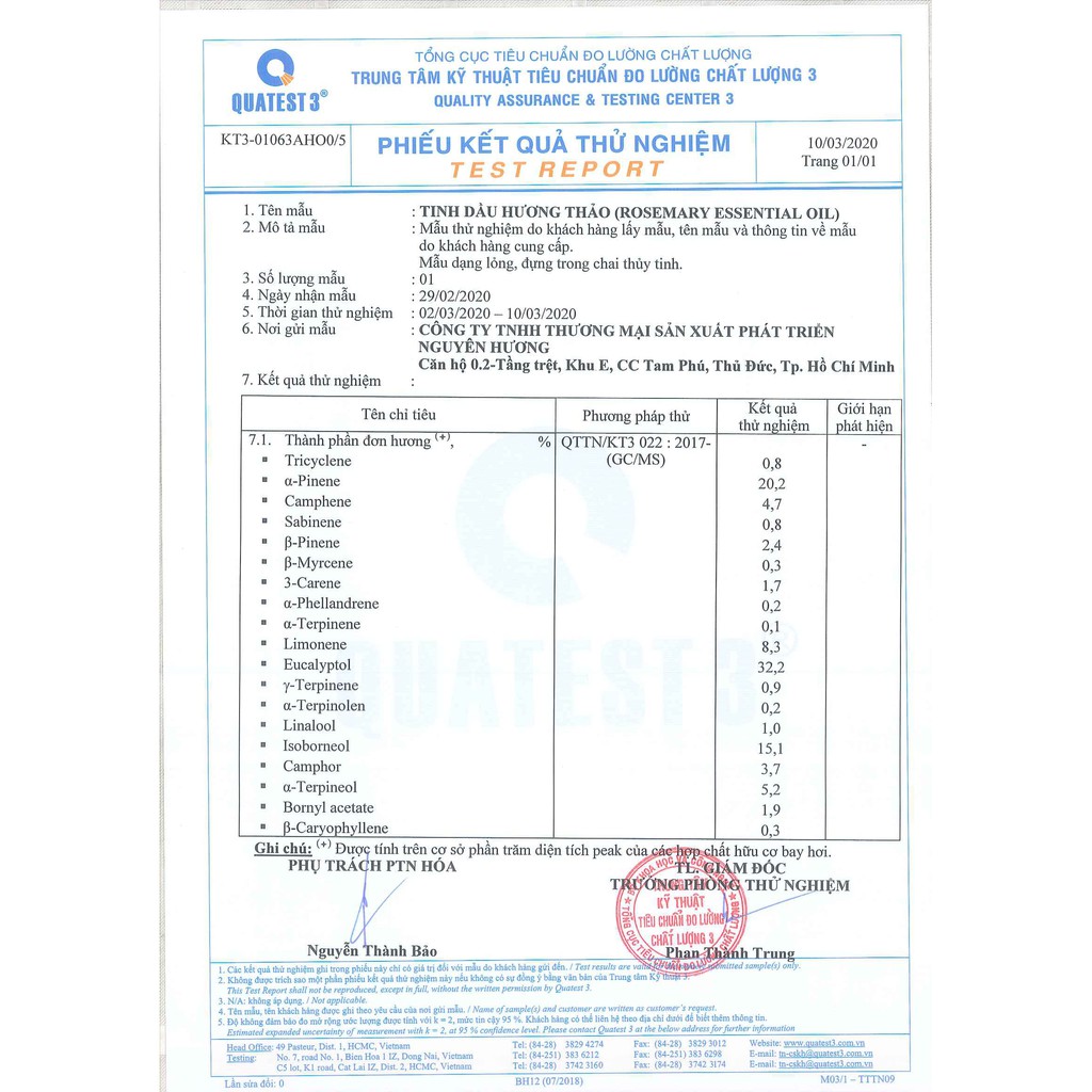 Tinh dầu Hương Thảo Nguyên Chất Cao Cấp [Treo xe hơi, xông phòng, giúp cải thiện trí nhớ] CÓ KIỂM ĐỊNH CHẤT LƯỢNG