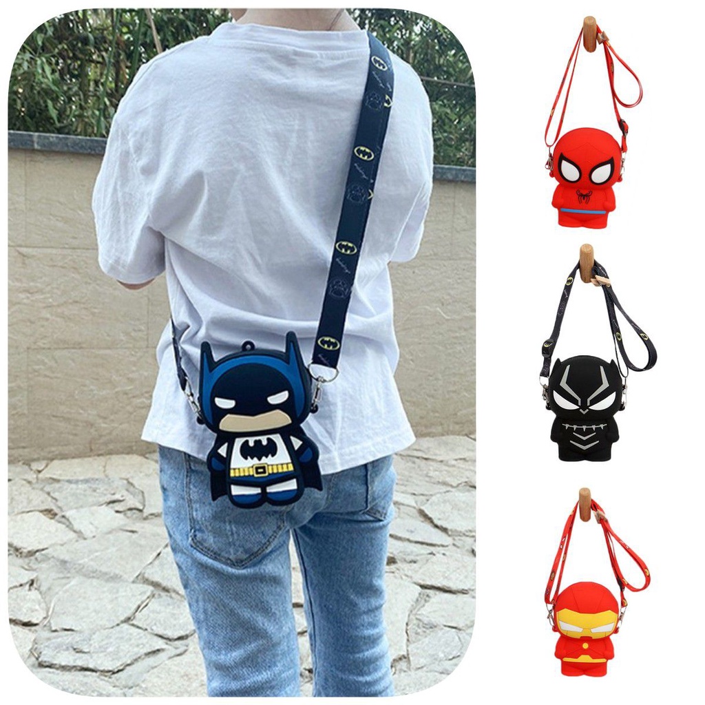 Túi Đeo Chéo Vai Bằng Silicone Hình Siêu Anh Hùng Cho Bé Trai Gái