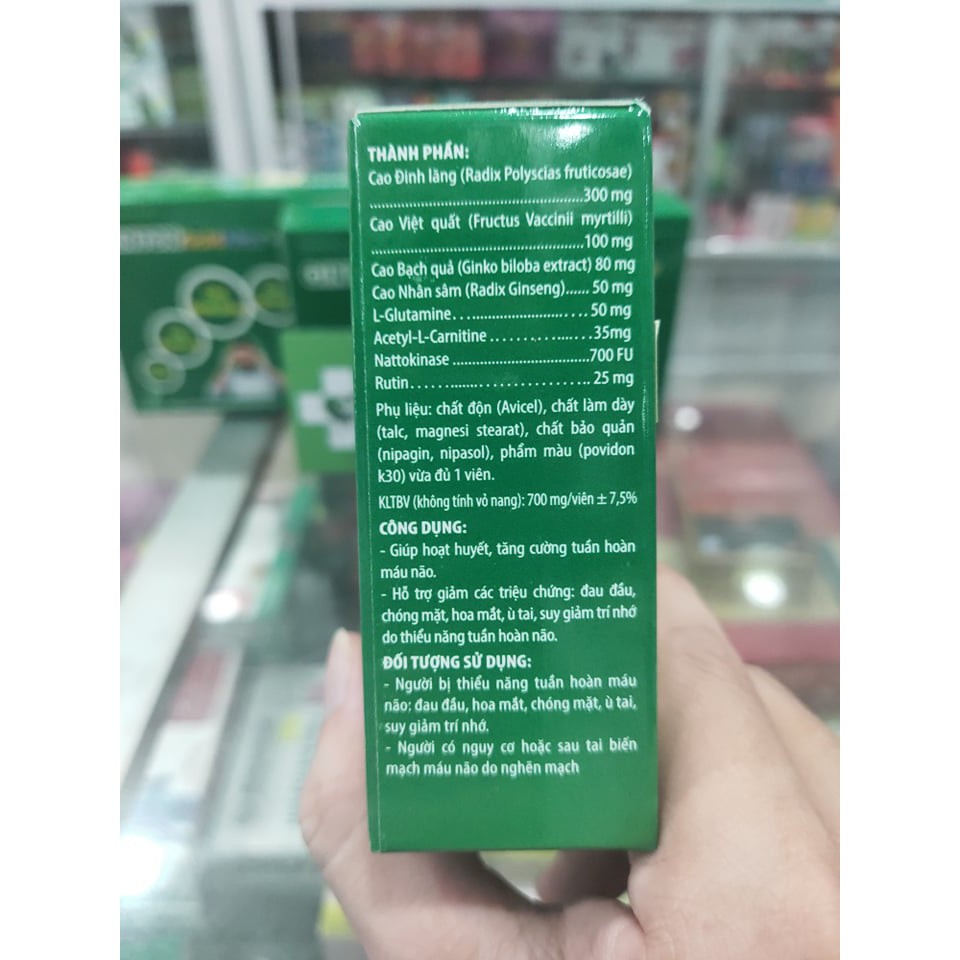 Ginton Gold Max vi Tuần hoàn não, giảm đau đầu, chóng mặt, mất ngủ