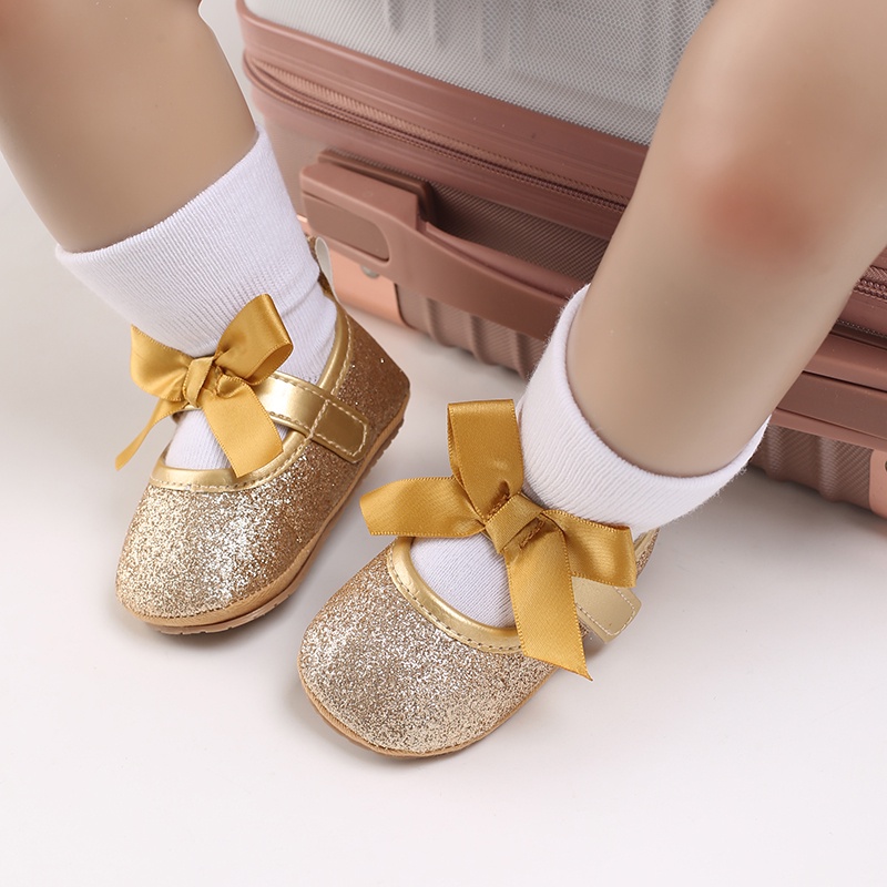 Giày Búp Bê Đế Mềm Đính Nơ Xinh Xắn Cho Bé Gái