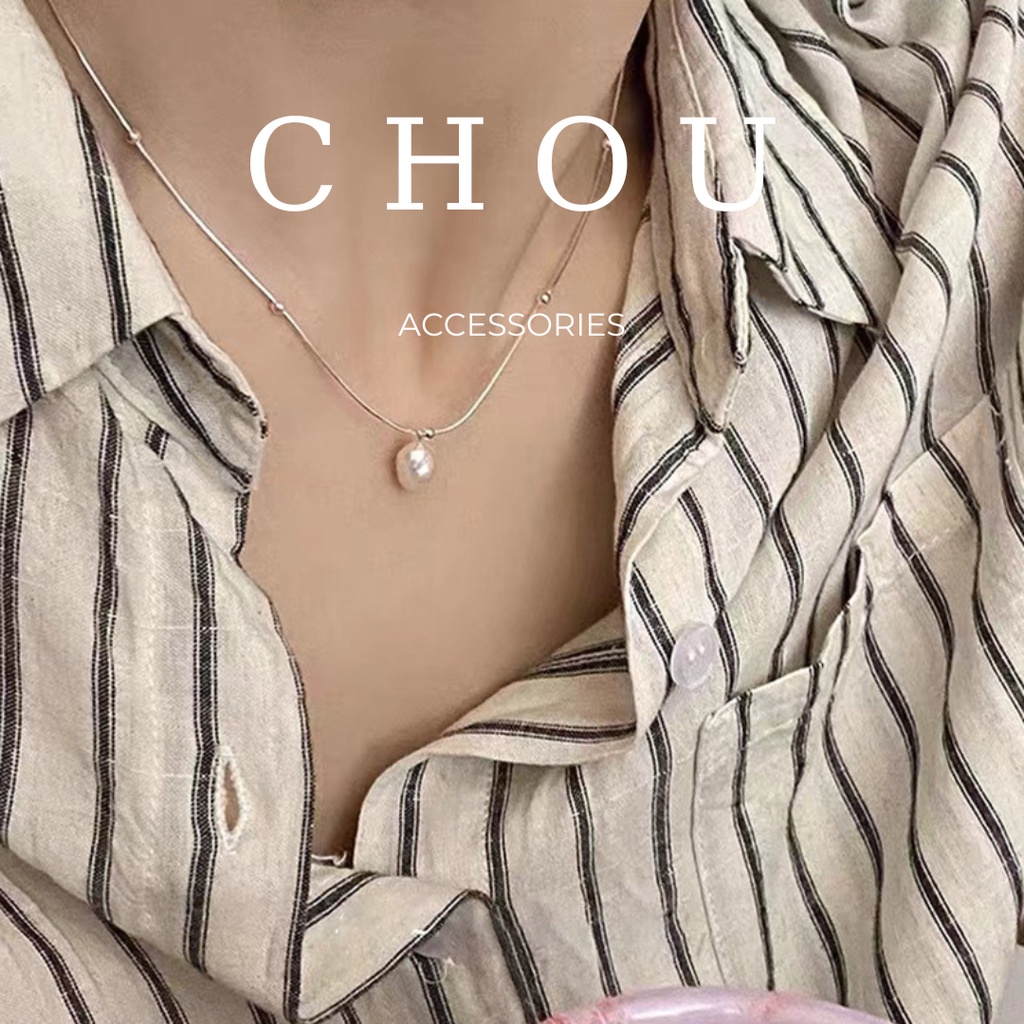 Dây Chuyền, Vòng Cổ Màu Bạc Hạt Ngọc | CHOU ACCESSORIES |