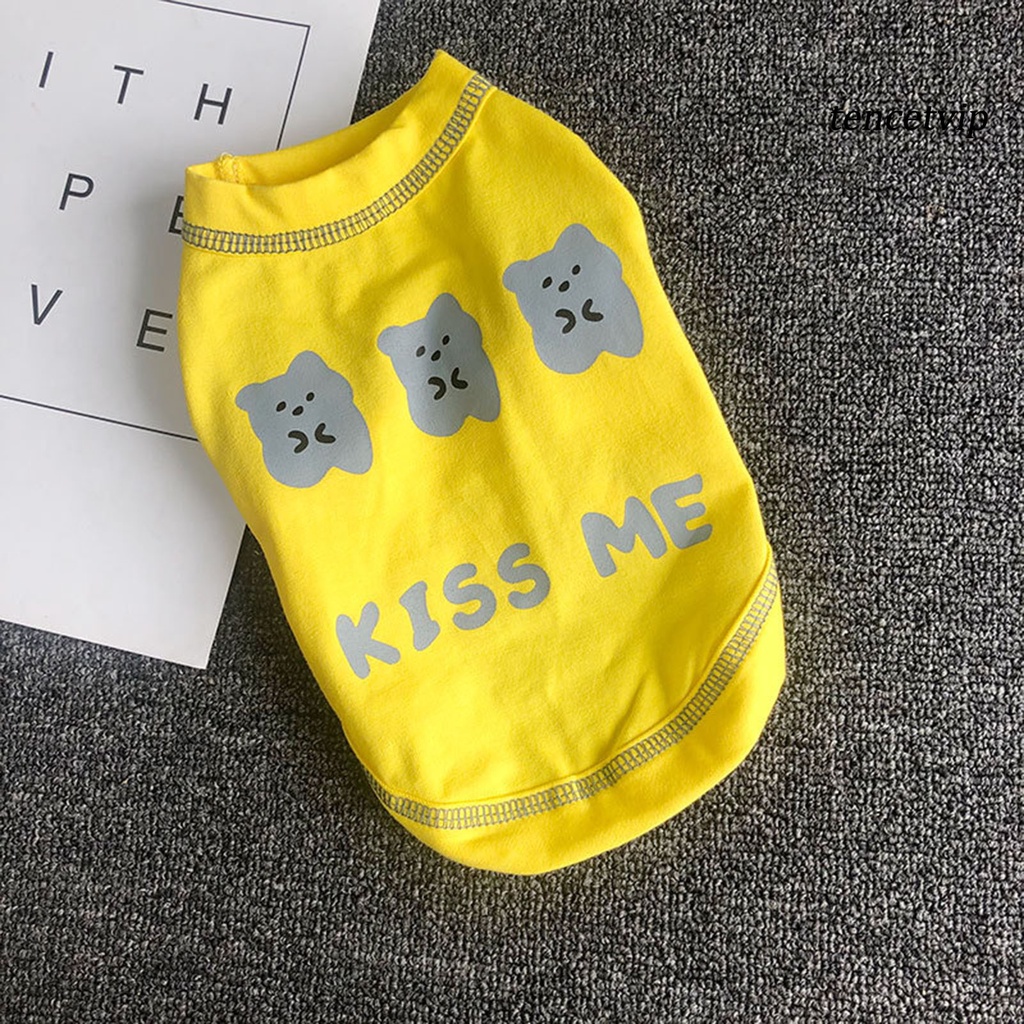 Áo Thun Cotton Cổ Tròn In Họa Tiết Thời Trang Mùa Hè Cho Cún Cưng