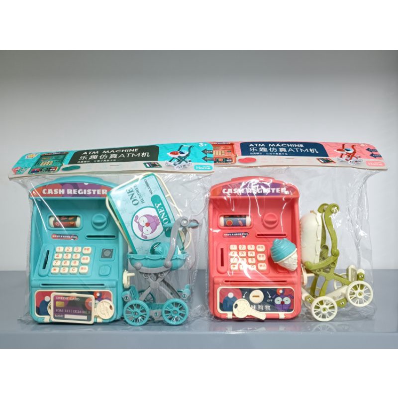Vỉ đồ chơi máy Atm cho bé có kèm tiền giấy, tiền xu SHOP MẸ BÚN