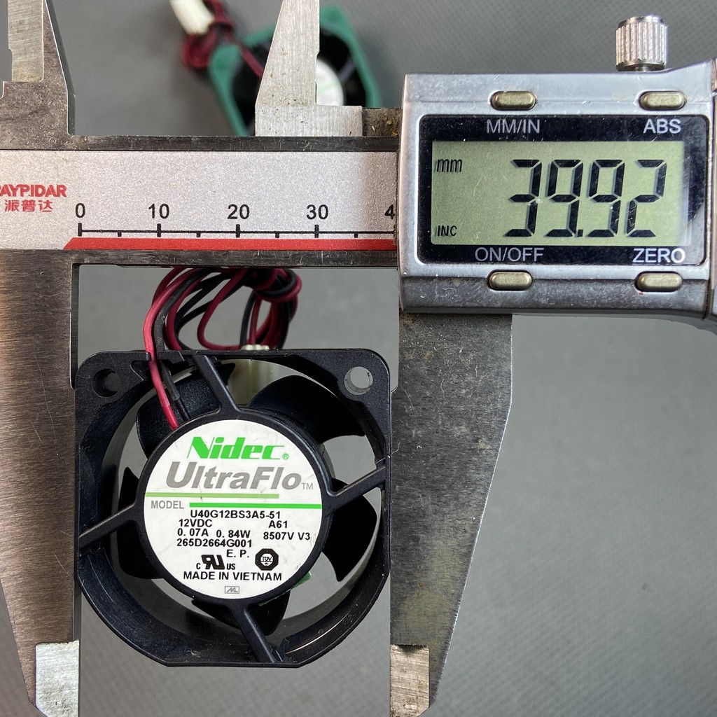 QUẠT 4 cm NIDEC ULTRAFLO, 12V 0.07A / 0.12A. Gió êm. U40G12BS3A5-51 / U40G13BS4AA5-06