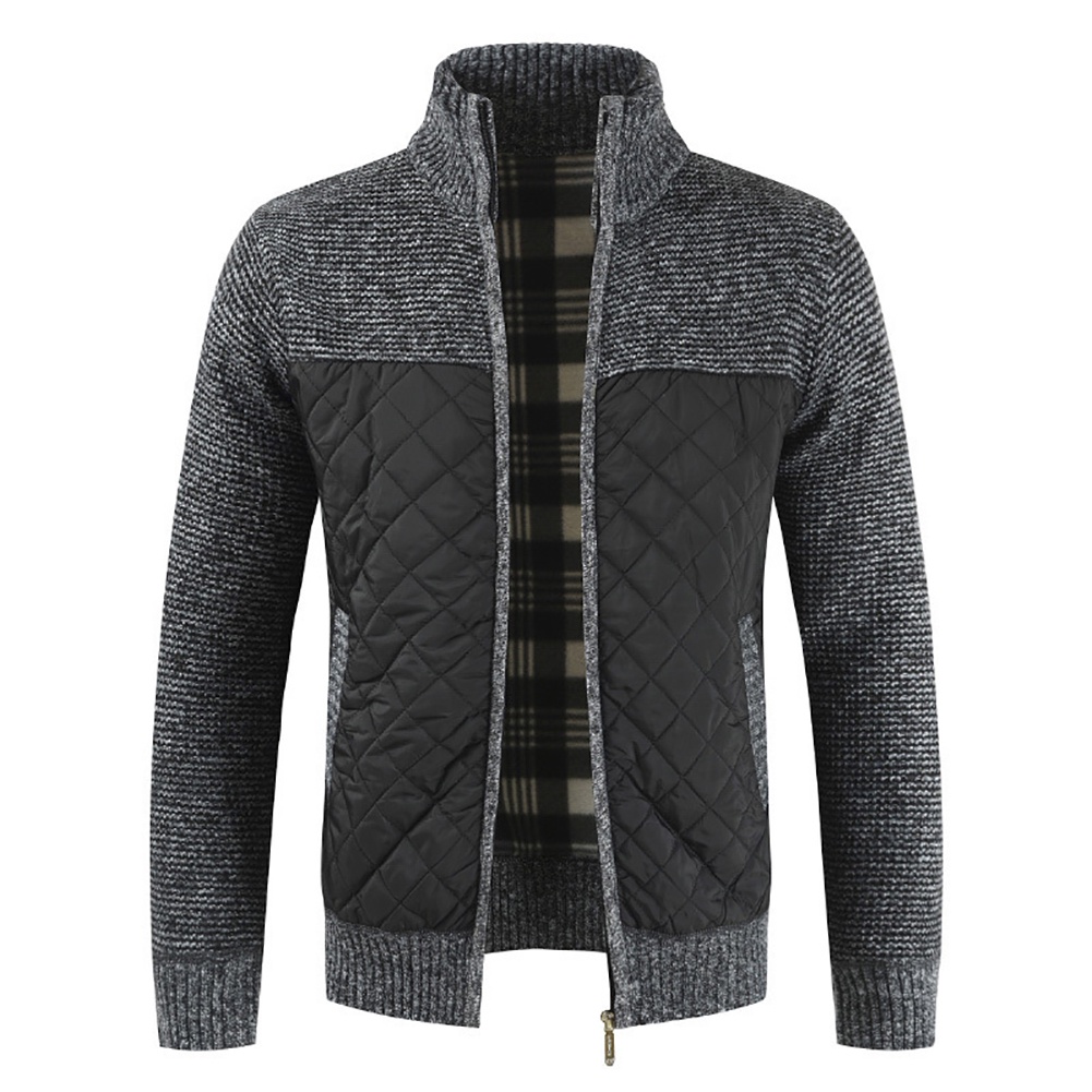 Áo khoác cardigan dệt kim phối túi khoá kéo thời trang cho nam