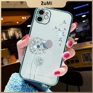 Ốp lưng điện thoại dẻo viền màu đính đá hoa bồ công anh dành cho iphone 12 pro max/ 12 pro / ip 12 / 11 pro max,,,ip 6/6