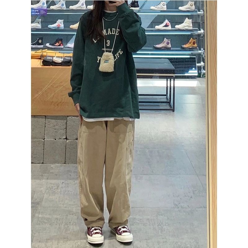 ✠►♠Quần Dài Thể Thao Ống Rộng Phong Cách Đường Phố Nhật Bản Thời Trang Xuân Thu 2022 Mới