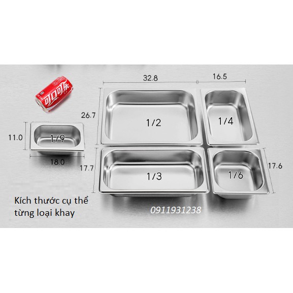 Khay inox đựng topping, đồ thực phẩm inox