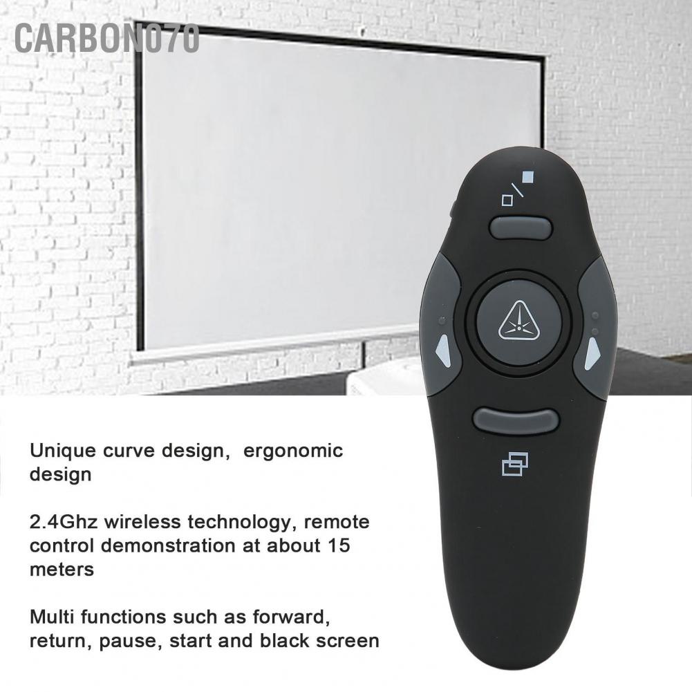 Hàng Sẵn Bút trình chiếu bằng laser cắm vào USB ko dây dành cho PPT, bút chỉ hướng RF Tay cầm 2.4Ghz không dây với Bộ thu cho Lớp họp Phát biểu【Carbon070】
