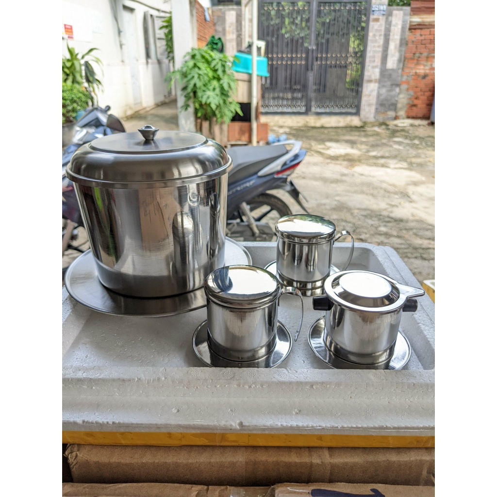 Phin inox đại loại 500g cà phê không logo, phin inox an toàn cho sức khoẻ, phin lớn pha được 15 đến 20 ly cà phê