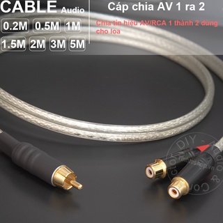 Cáp chia av 1 ra 2 diy 0.2m đến 5m - rca male to 2 rca female cable