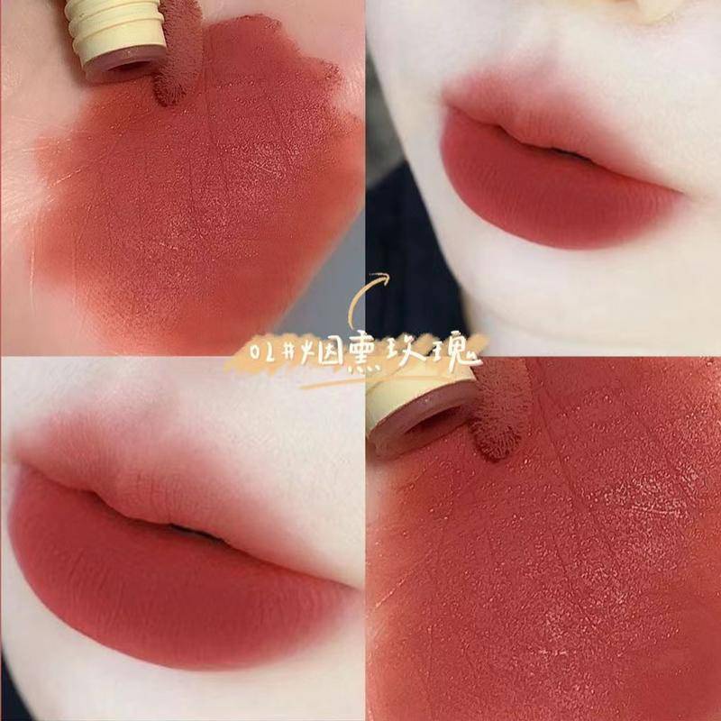 Set son môi lâu trôi chống thấm nước không dính cốc thiết kế hình điếu thuốc độc đáo