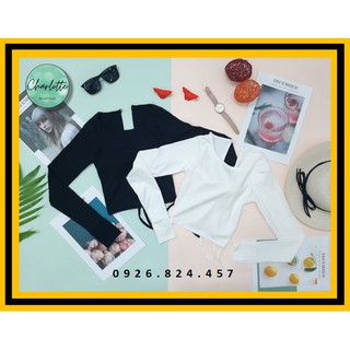 🌟🌟Áo croptop nữ dài tay đan dây hở lưng cực sexy/ áo croptop kiểu/ áo sexy