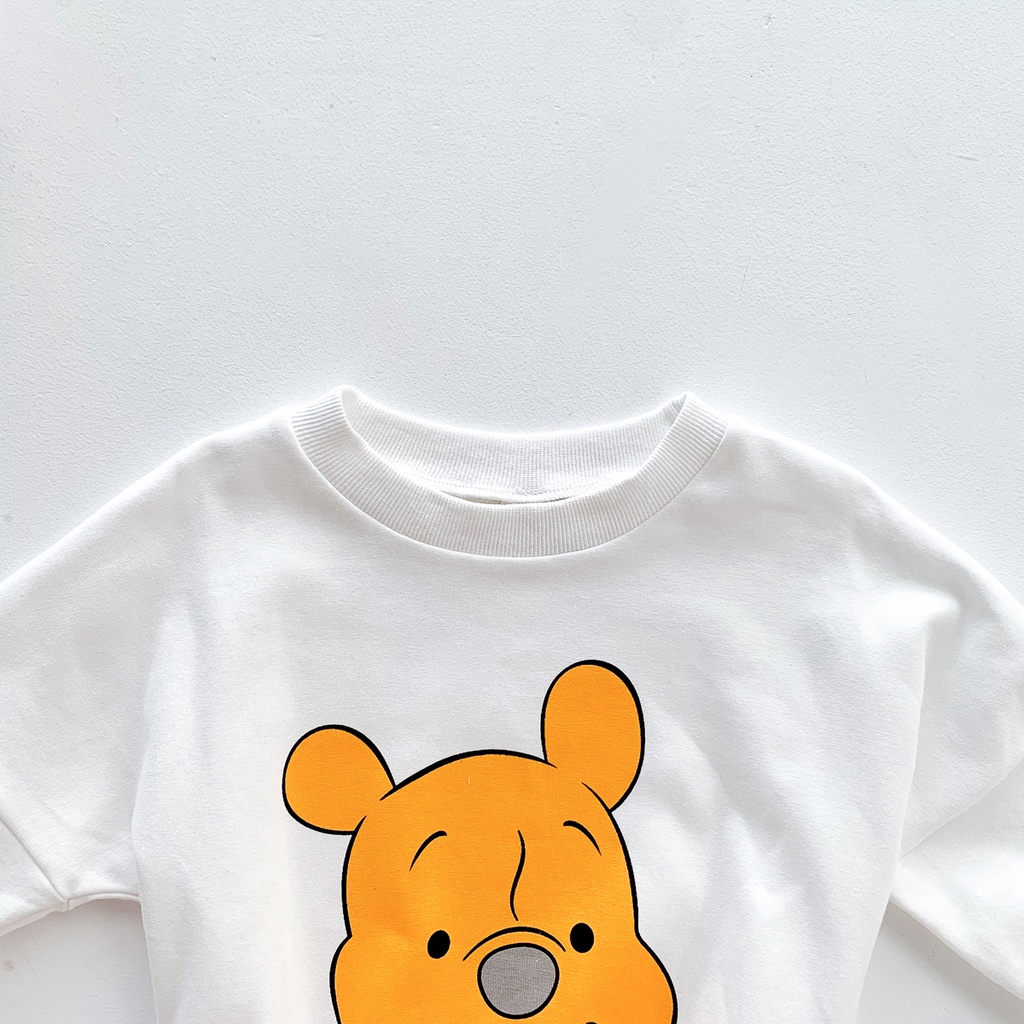 Bộ áo liền quần tay dài in họa tiết hoạt hình dễ thương thời trang mùa thu cho bé sơ sinh