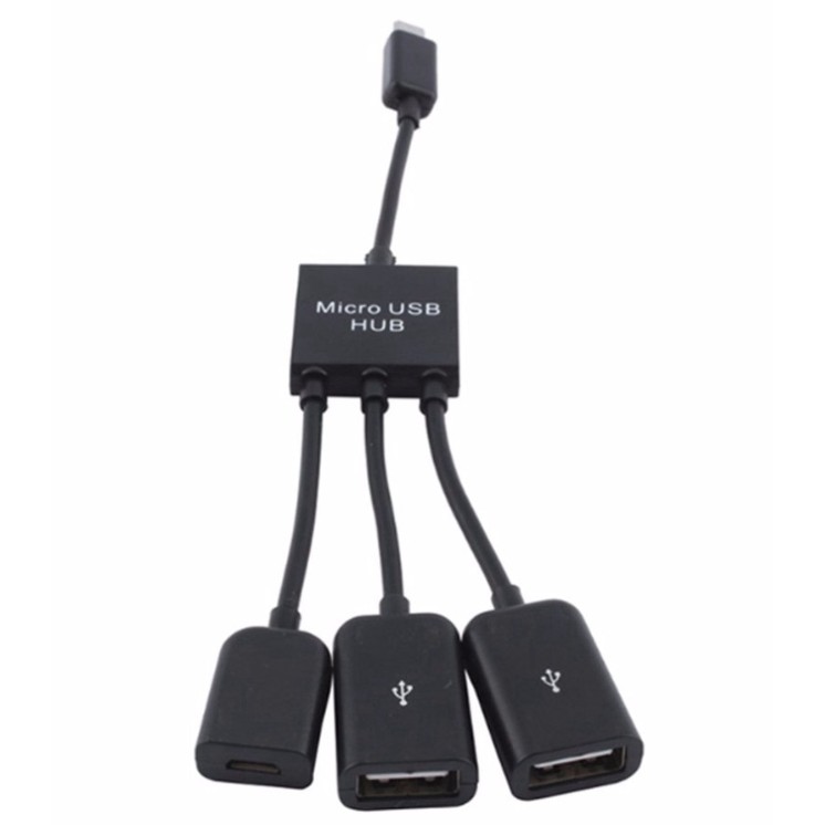 [Đã test] Cáp OTG 2 cổng USB và 1 cổng micro USB