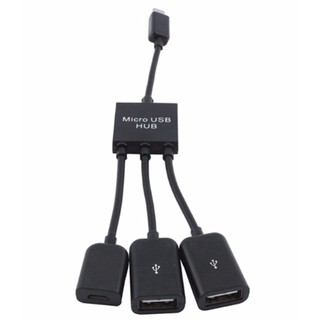 [Đã test] Cáp OTG 2 cổng USB và 1 cổng micro USB