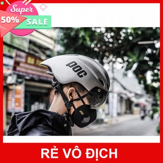 Mũ bảo hiểm POC thể thao tem màu BẠC cao cấp