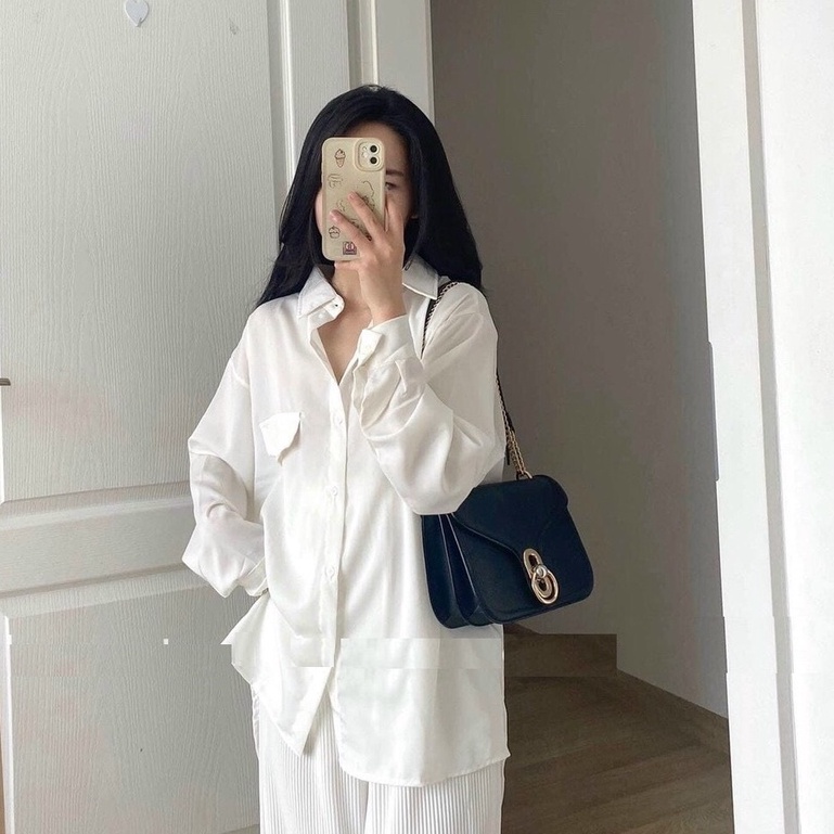 Áo sơ mi nữ đuôi tôm phối 3 cúc sau dài tay chất đũi Thái SIÊU HOT