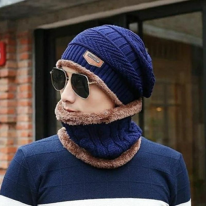 Set khăn mũ len lót lông nam nữ hot hit