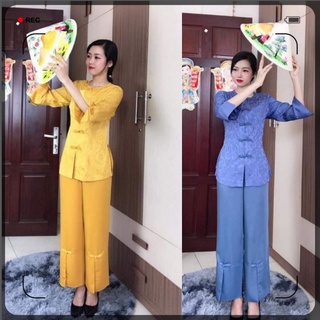 Đồ lam đi chùa- mẫu la hán cao cấp