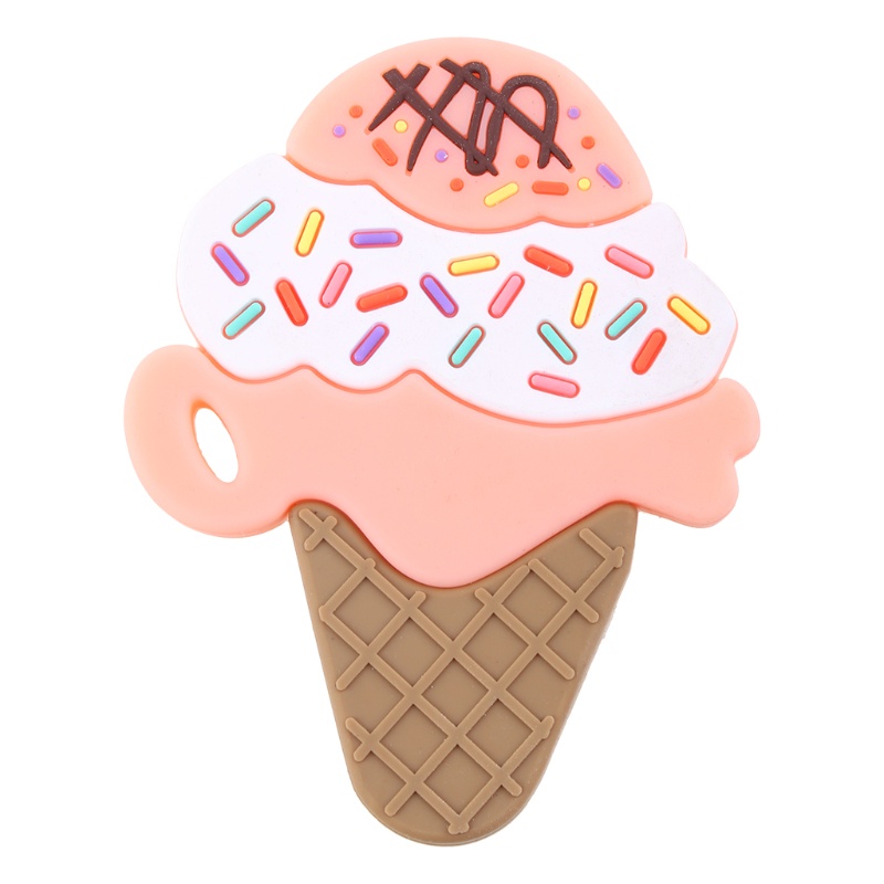 Đồ Chơi Ngậm Mọc Răng Giảm Đau Hình Cây Kem Bằng Silicon Dễ Thương Cho Bé Sơ Sinh