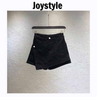 Joystyle chân váy đắp chéo lệch tà jean kaki dày có ảnh thật