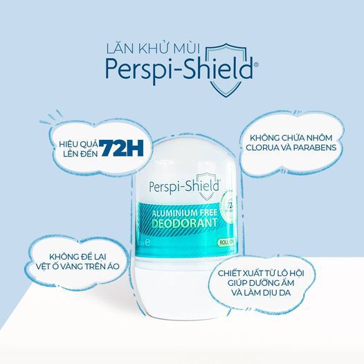 Lăn khử mồ hôi 72h không chứa muối nhôm Perspi-Shield 72h Aluminium Free Deodorant 50ml