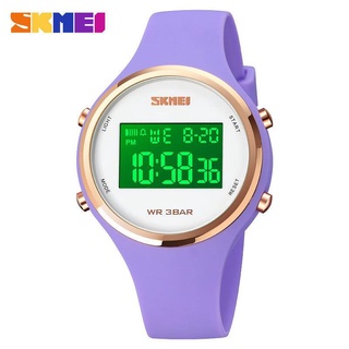 Skmei đồng hồ điện tử đèn led chống thấm nước dây da pu 1720 cho nữ