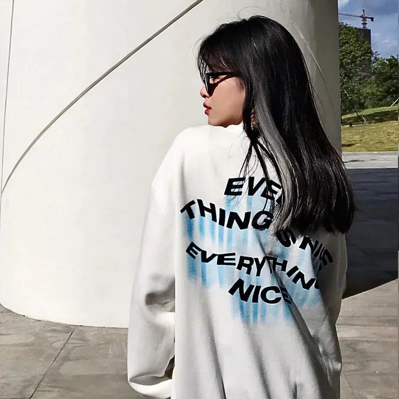 NRVP Áo Thun Nữ Dài Tay Cổ Tròn Thời Trang Hàn