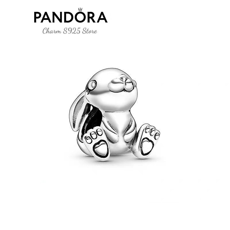 charm pan thỏ ngọc bạc s925 cao cấp