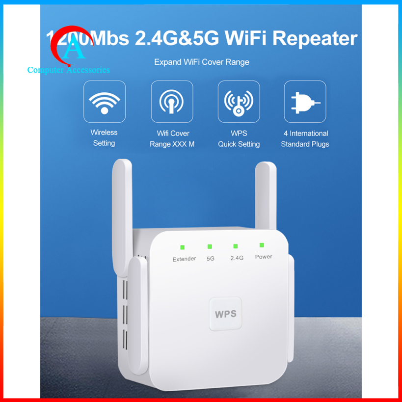 Bộ Khuếch Đại Tín Hiệu Wifi 1200mbps 2.4g 5g 4 Ăng Ten | BigBuy360 - bigbuy360.vn