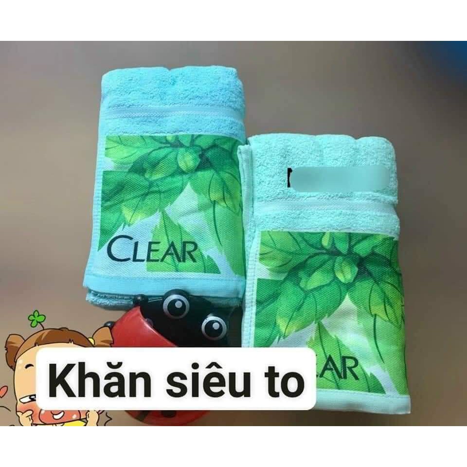 xả xả $$KHĂN TẮM CLEAR XANH BẠC HÀ SIZE TO 50 X 100CM.$$