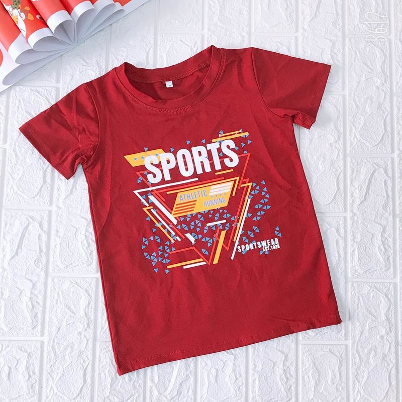 Áo bé trai cộc tay in 3D Sport Cotton 100% size Nhí XHN240