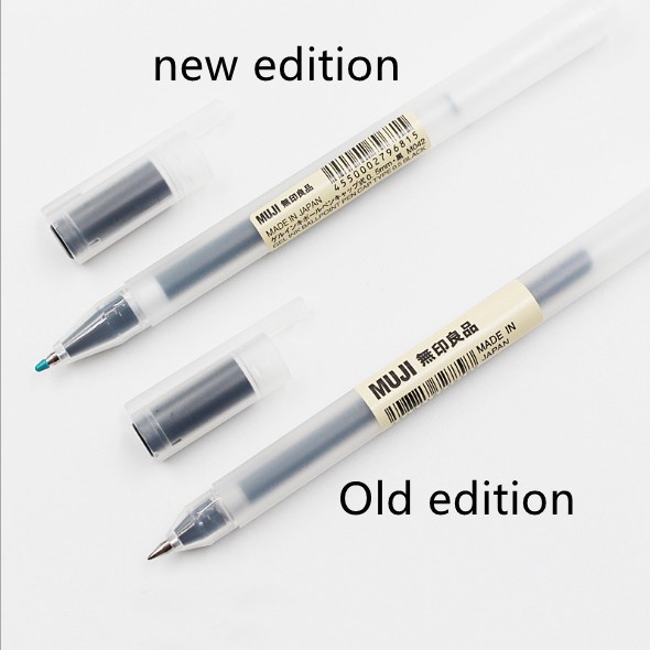 Bút viết mực gel MUJI nhám trong suốt màu đen / lam / lam đậm / đỏ đậm bản 2018 mới