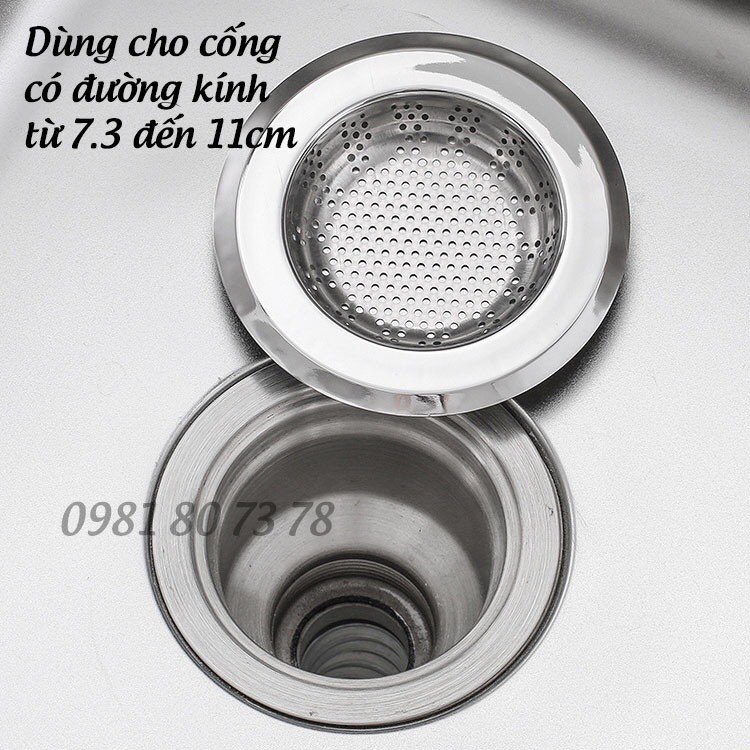 Dĩa lọc rác bồn rửa chén bát - Inox dập nguyên khối