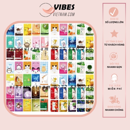 Combo mặt nạ giấy nội địa trung cung chấp dưỡng chất dưỡng da giảm thâm mụn - vibesvietnam