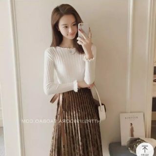 Áo len dài tay cổ bèo (free size)