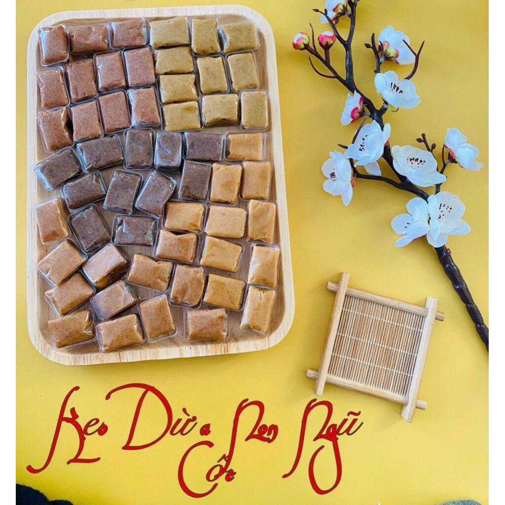 0.5KG KẸO DỪA DẺO BẾN TRE MIX VỊ SIÊU NGON ĂN LÀ NGHIỀN
