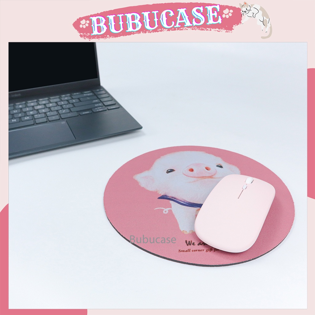 Miếng Lót Chuột, Bàn Di Chuột Hình Tròn Đường Kính 20 cm - Họa Tiết Hoạt Hình Dễ Thương Tùy Chọn, Dùng Cho Văn Phòng