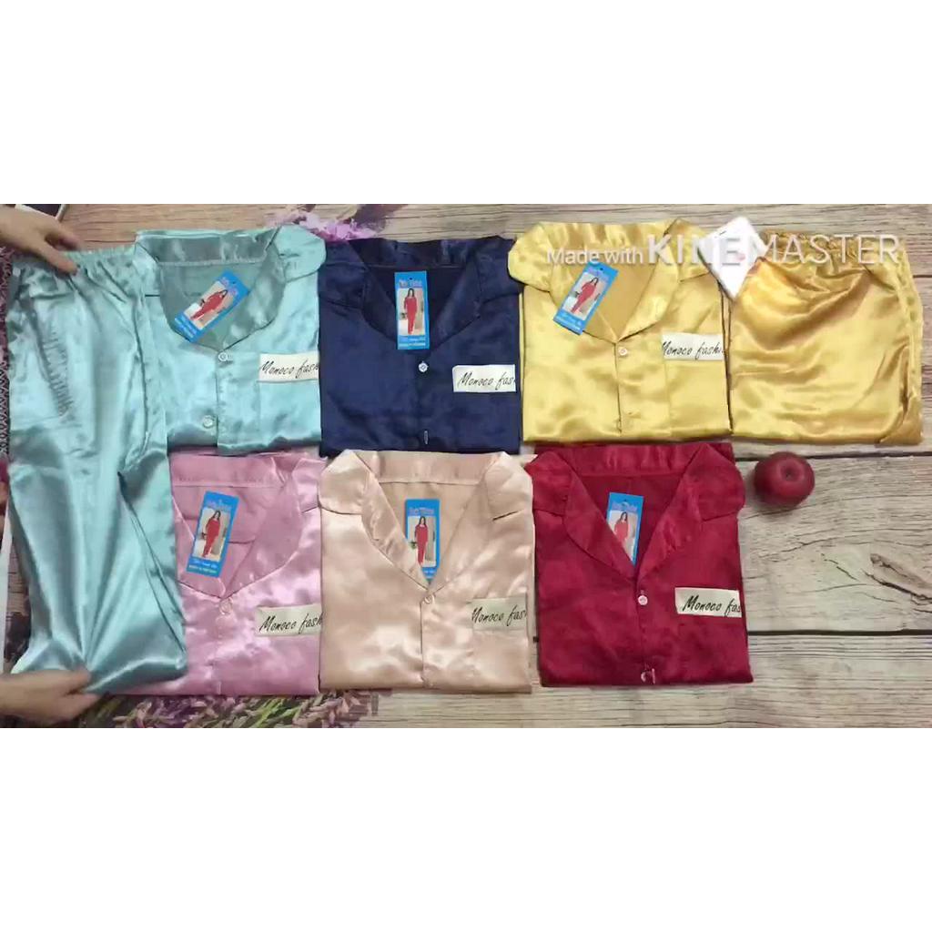 [Bộ Ngủ Lụa Cộc Dài]-Pijama Chữ Ký Tay Cộc Quần Dài.-LP2 | BigBuy360 - bigbuy360.vn
