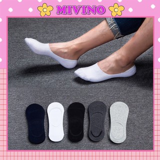 Set 5 đôi tất lười Mivino vớ nam tất hài có đệm chống trượt gót chân TN35